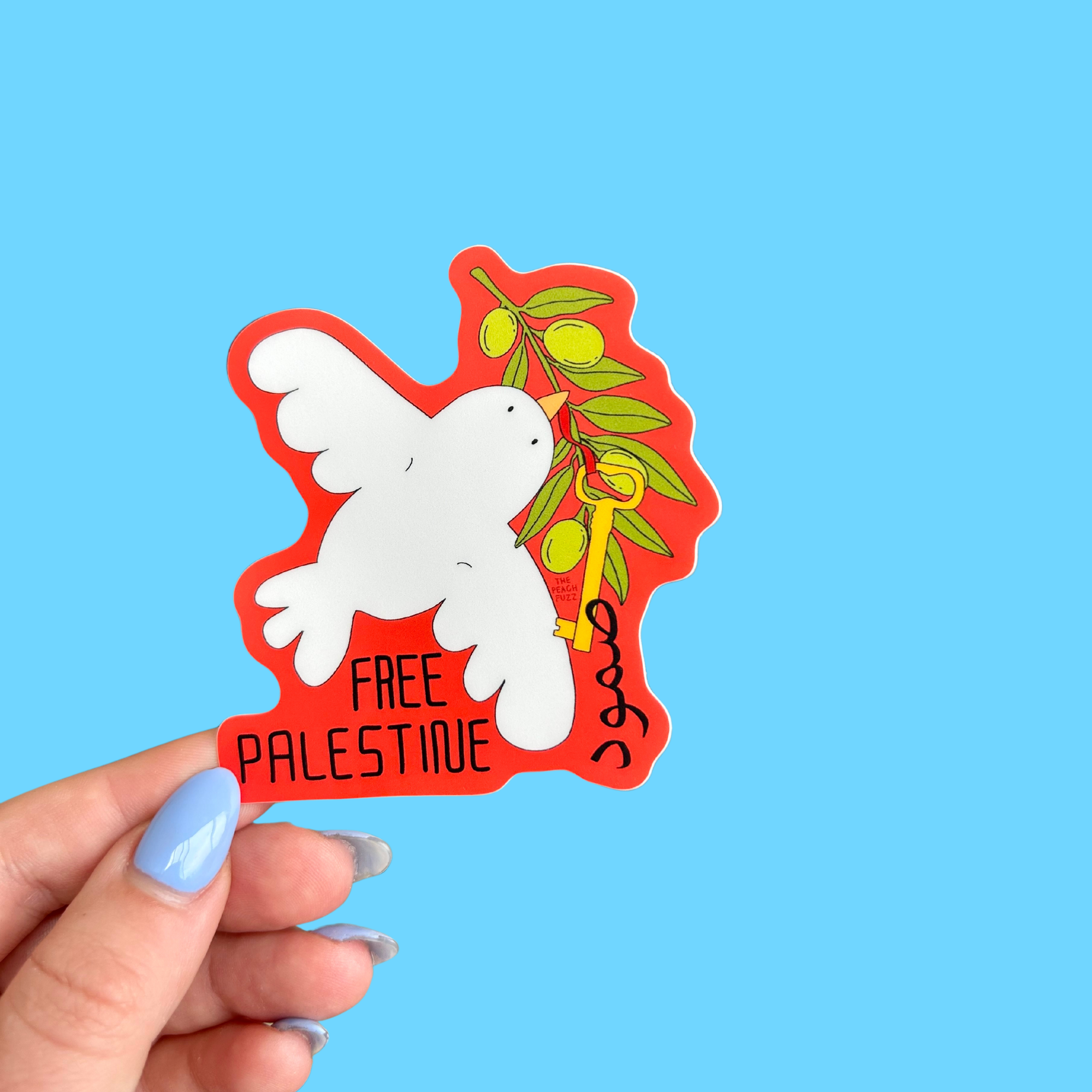 The Peach Fuzz - Wholesale Sticker - Free Palestine Sticker1
