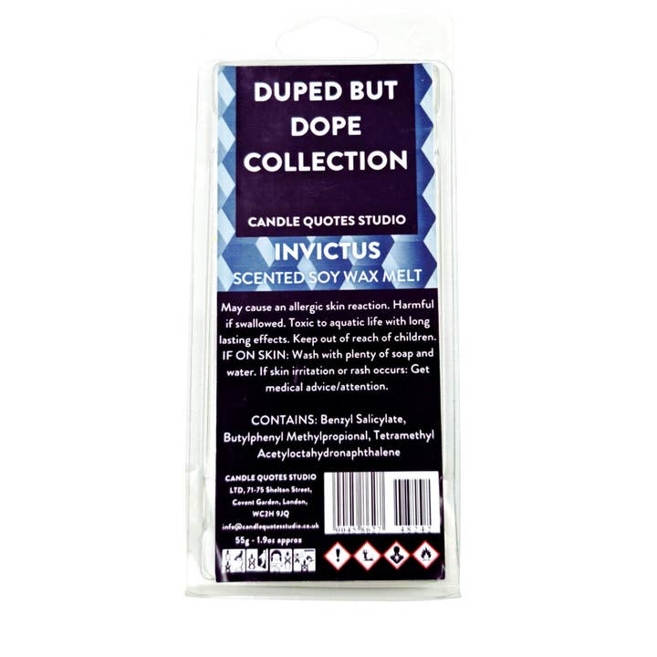 Invictus Aftershave Inspired Fragrance Wax Melt Snap Bar for wholesale by Candle Quotes Studio