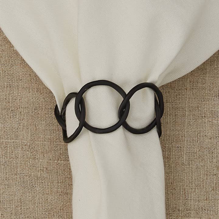 Split P - Wholesale Napkin ring - Circle Links Napkin Ring Black