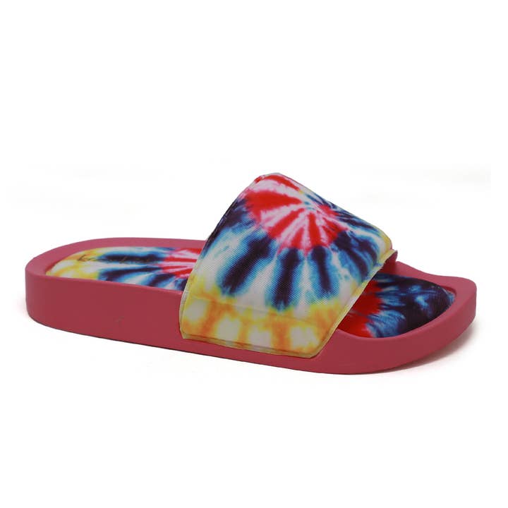 YOKI Girls Tie Dye Pool Slides Lightweight Slip On Sandal for wholesale by Yoki Girls