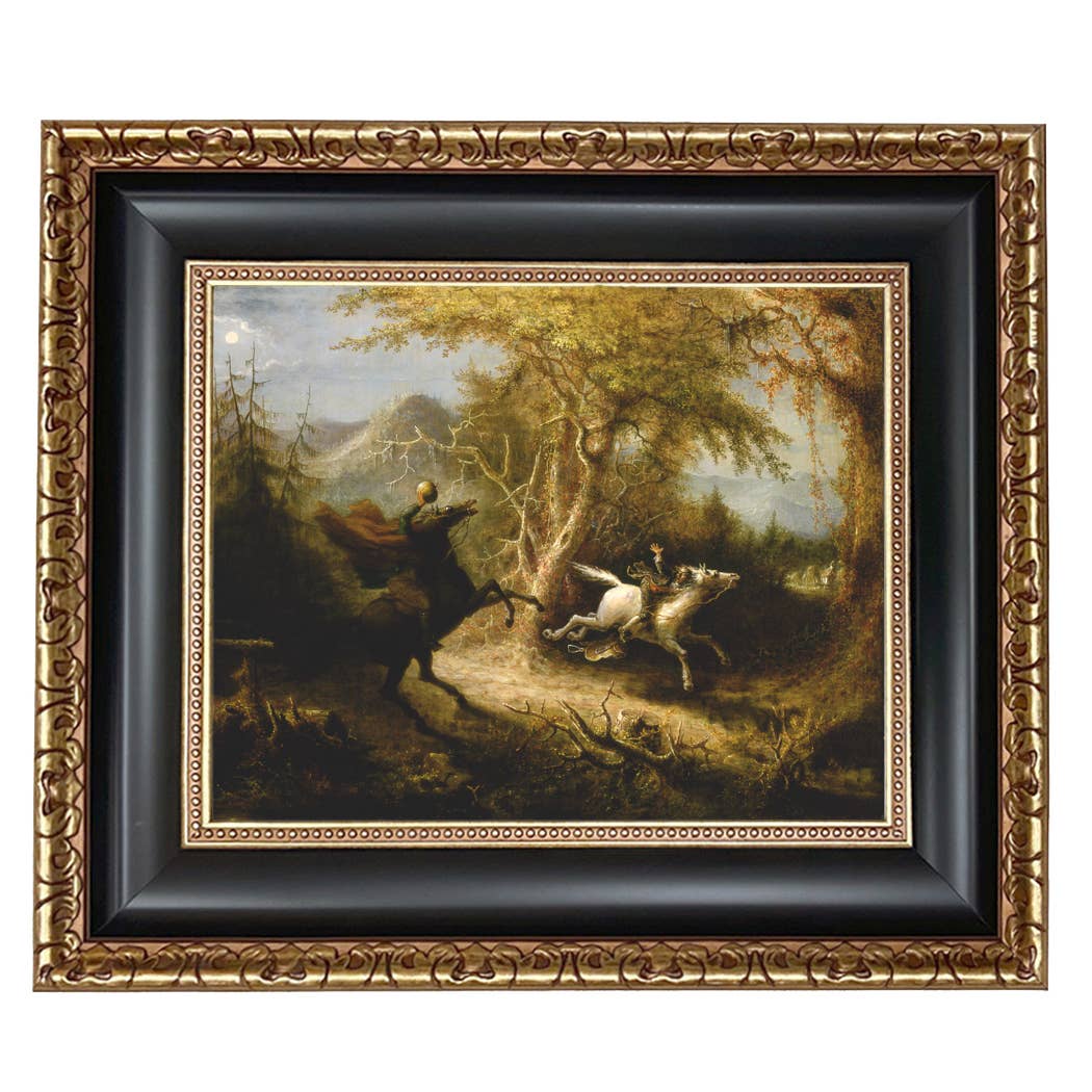 Madison Bay Co. - Historical Home Decor Reproductions - Wholesale Schilderen/Tekenen - Schilderijafdruk van de Ruiter zonder Hoofd die Ichabod Crane Achtervolgt58