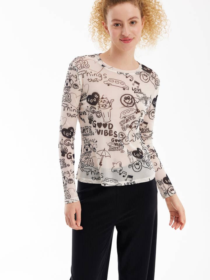 Camiseta de Malla Cómica U-Cat para venta al por mayor de Urlazh