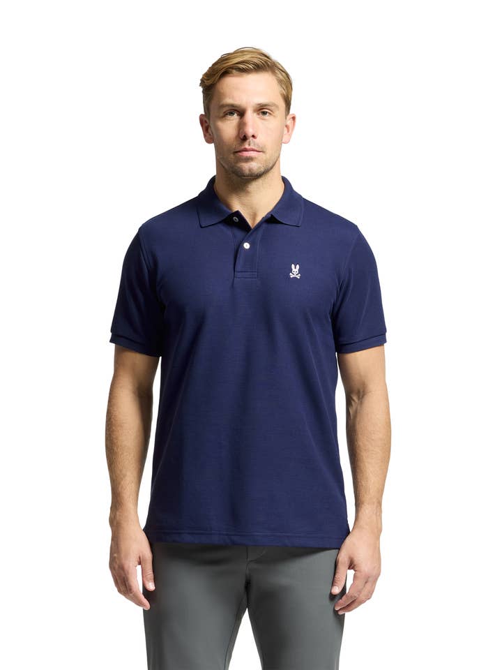 Polo Clássico Masculino-419 Azul Noite por atacado de Psycho Bunny