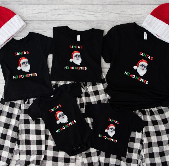 Differently Gifted - Wholesale Sleepwear Set - Unisex - Ho Ho Homies Classic Santa Matching Christmas Pajama Set1