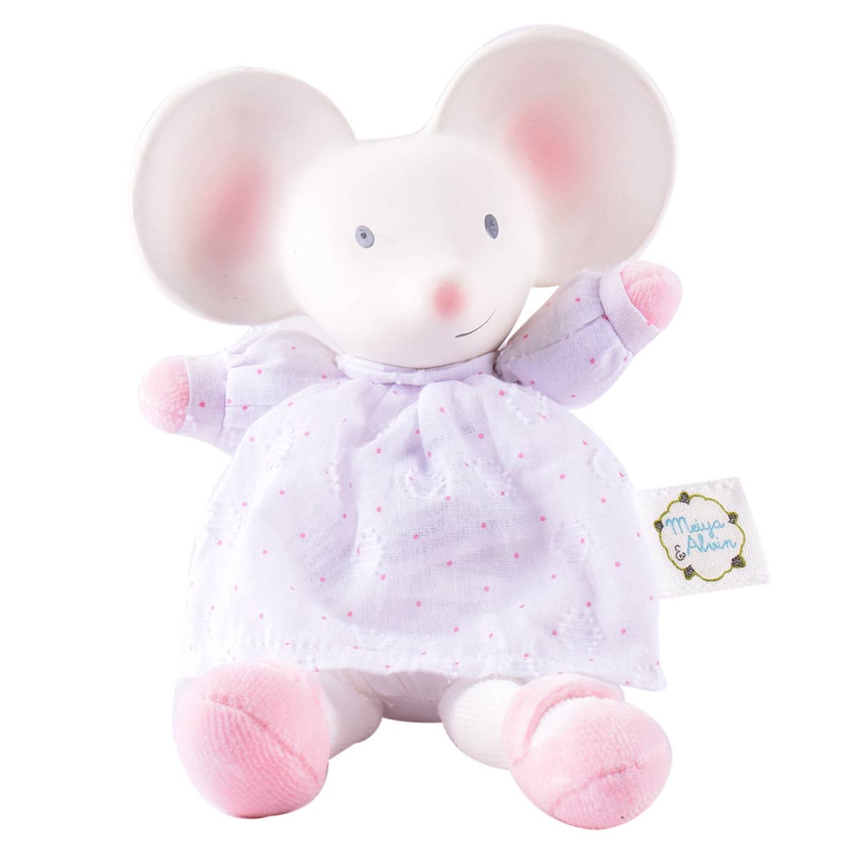 Tikiri Meiya The Mouse Flat Toy with Rubber Head Pink