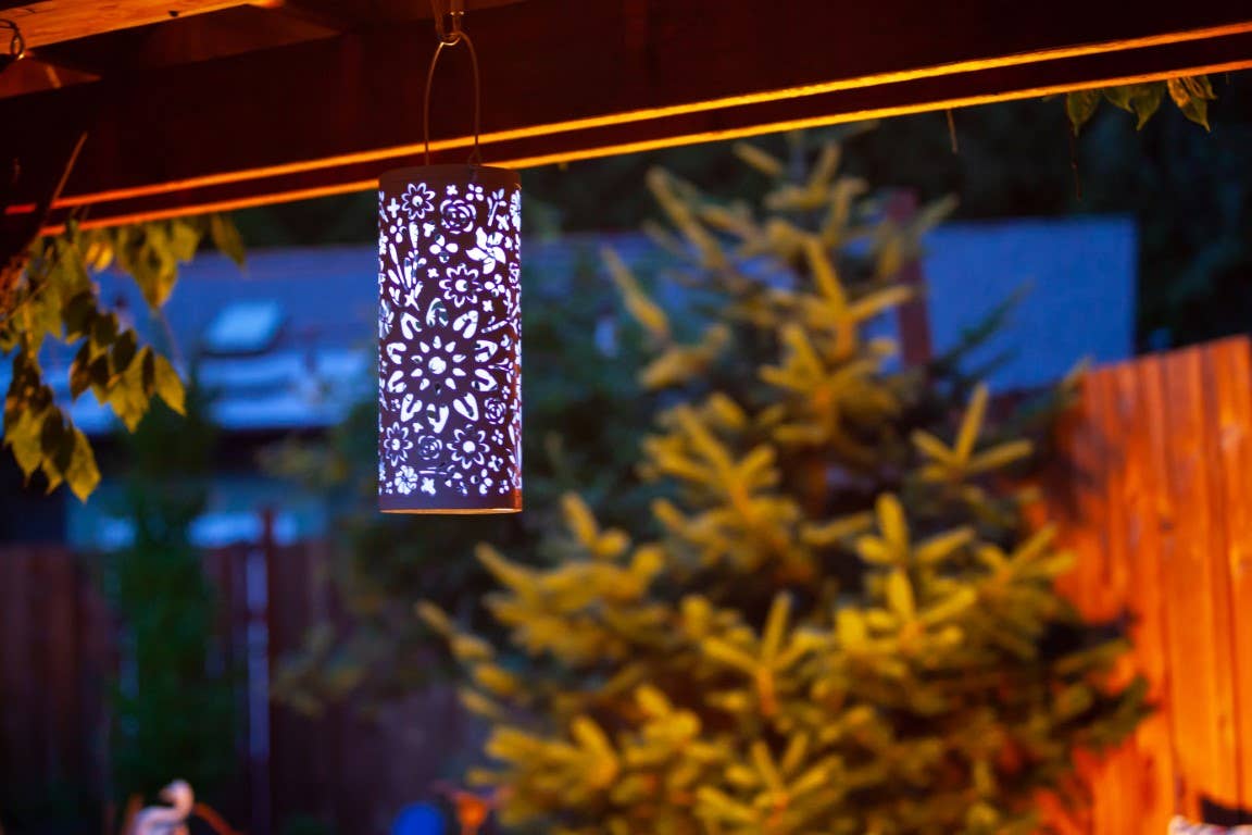 Allsop Home & Garden - Wholesale Outdoor/Lawn Light - Metal Bloom 12" Outdoor Solar Lantern - White9