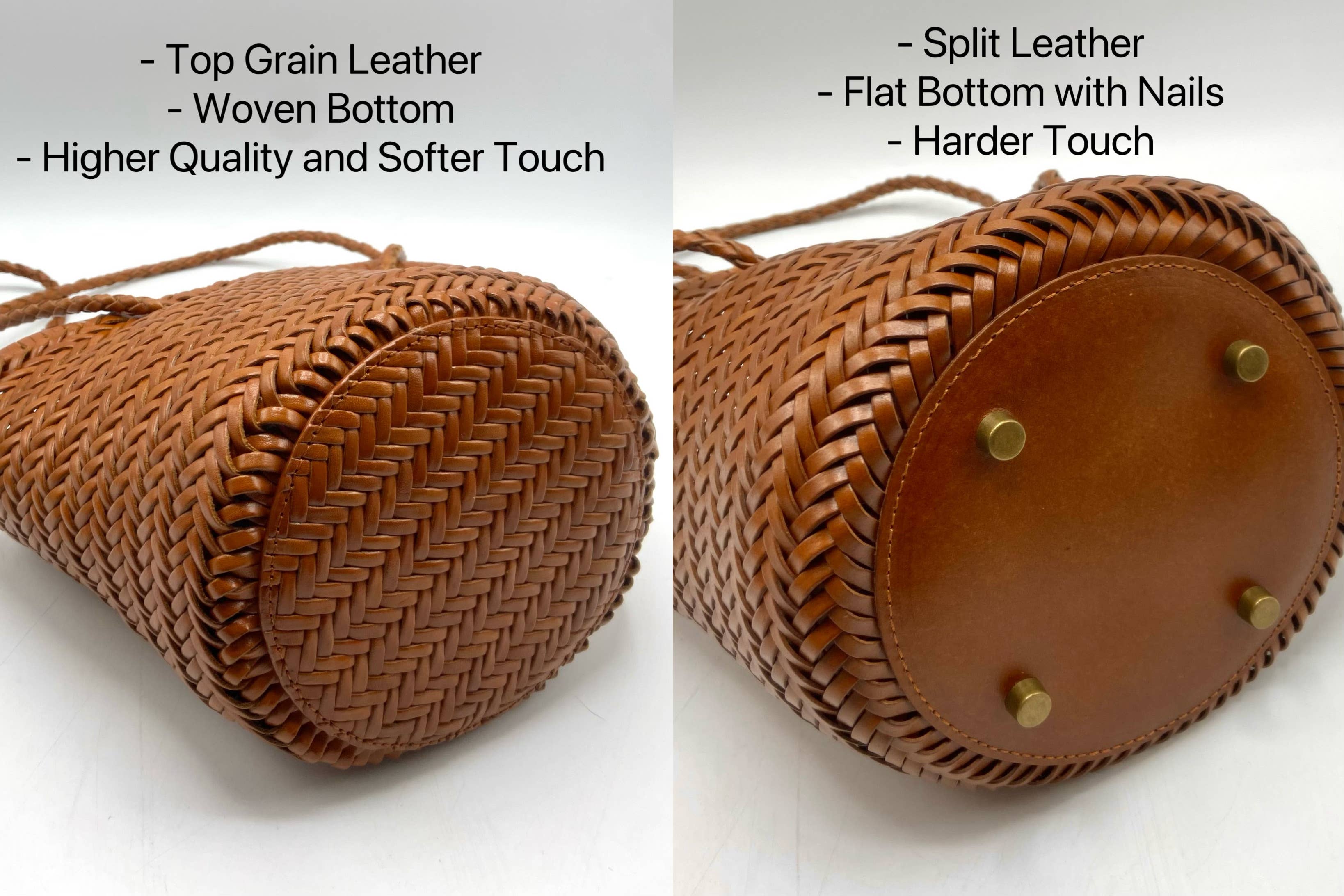 Sook Stainable - Vendita all'ingrosso Borsa da spiaggia - Carmel – Borsa a secchiello intrecciata in pelle pieno fiore6