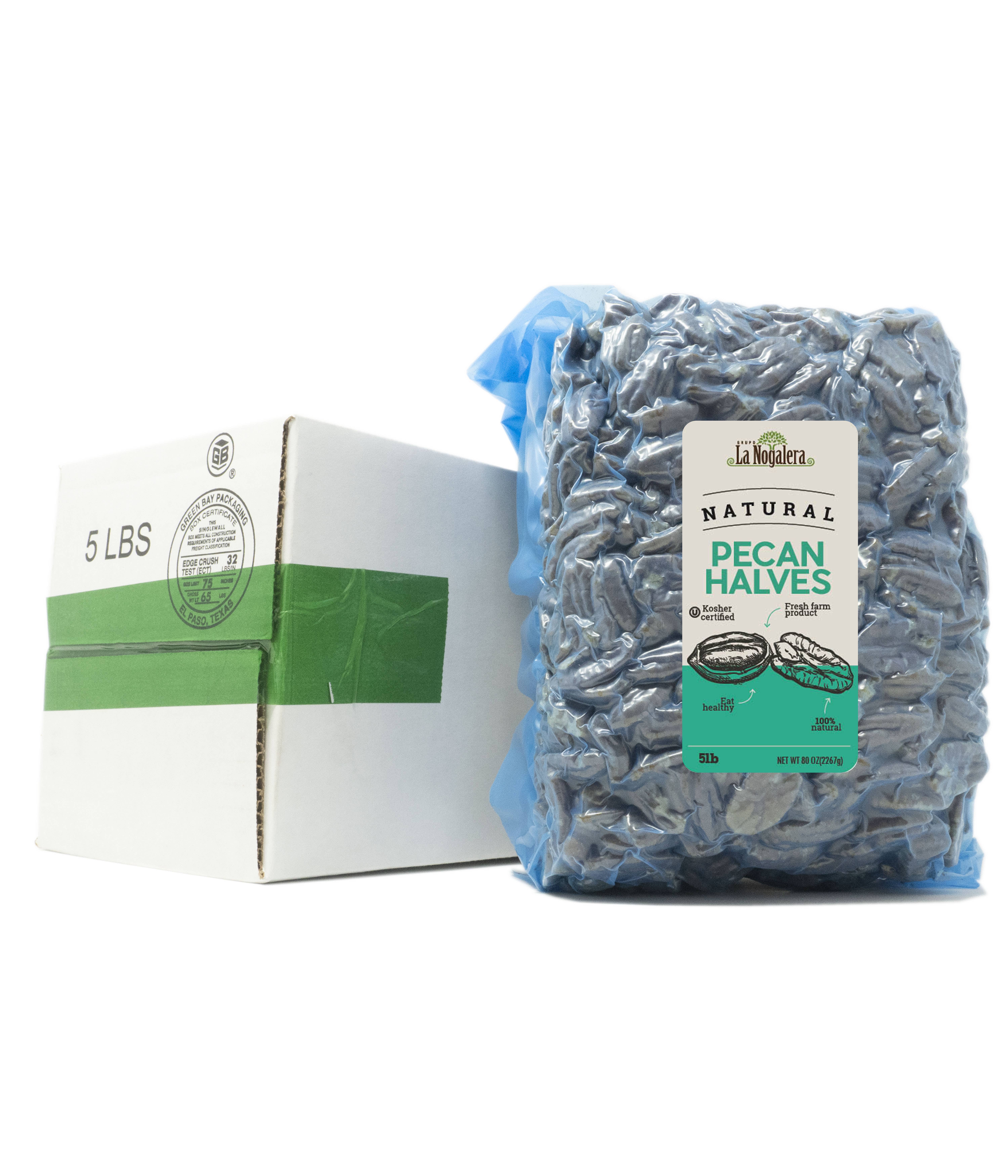 Shellers – Großhandel Nüsse – Grupo La Nogalera 5 Lbs Natürliche Pekannuss-Hälften1