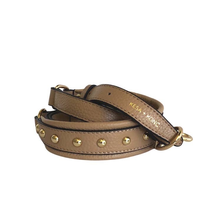 Cora Studded bag strap - Latte for wholesale by KESA + KONC Designer Handbags