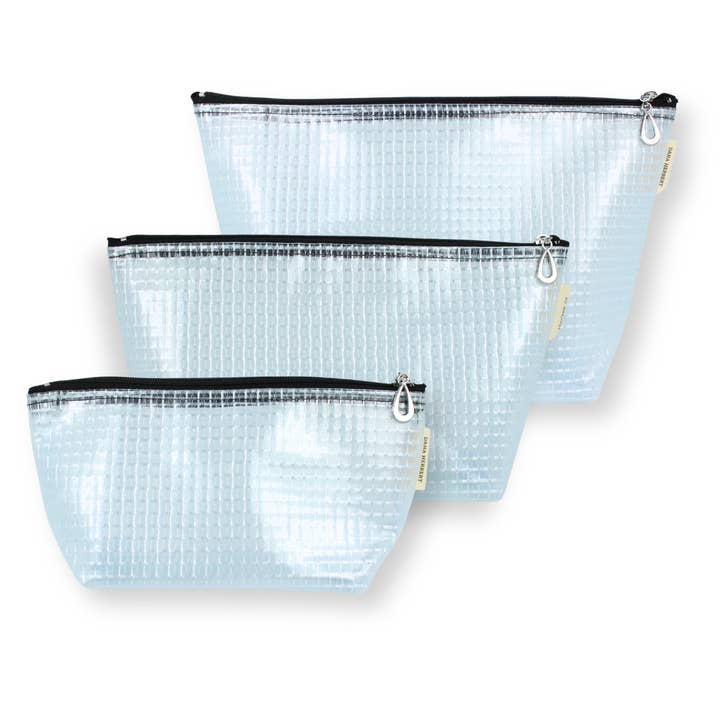 Dana Herbert - Wholesale Makeup/Cosmetic Bag - Grid Vinyl Makeup Bag Set - S, M, + L (Save $2!)