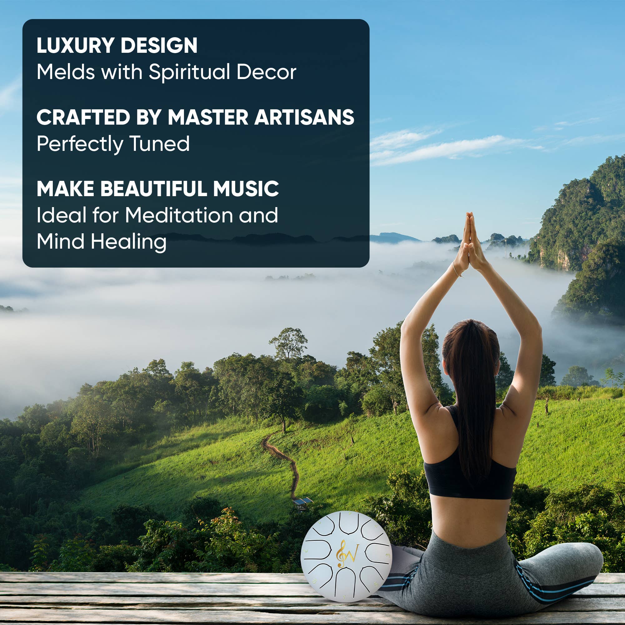 Wise Harmony LLC - Wholesale Musical Instrument - 6-Inch 8-Notes Steel Tongue Drum Meditation Rain Drum4