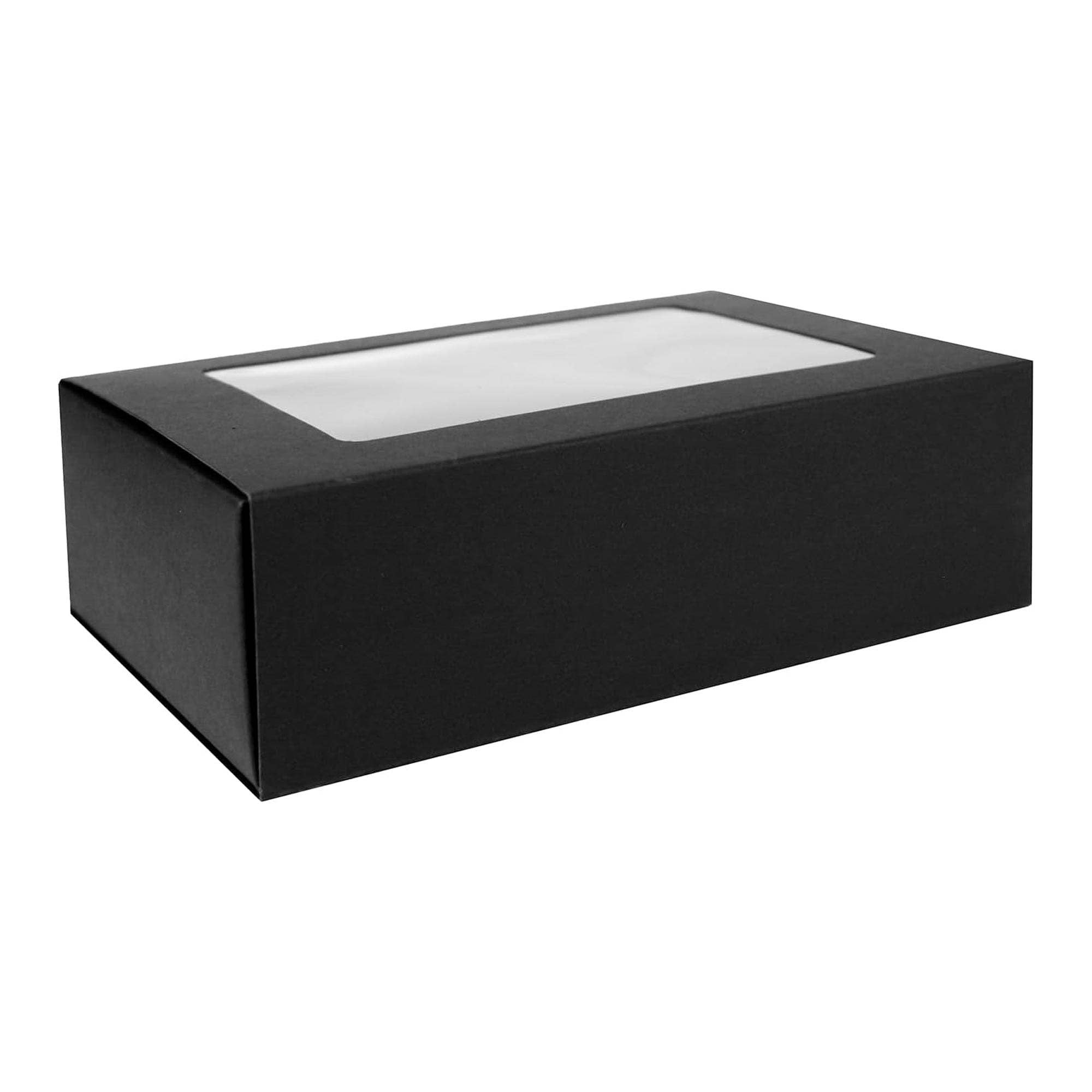 Emartbuy - Wholesale Gift Box - 17x13x5 cm Slide-In Kraft Boxes w/ Clear Window Pack of 120