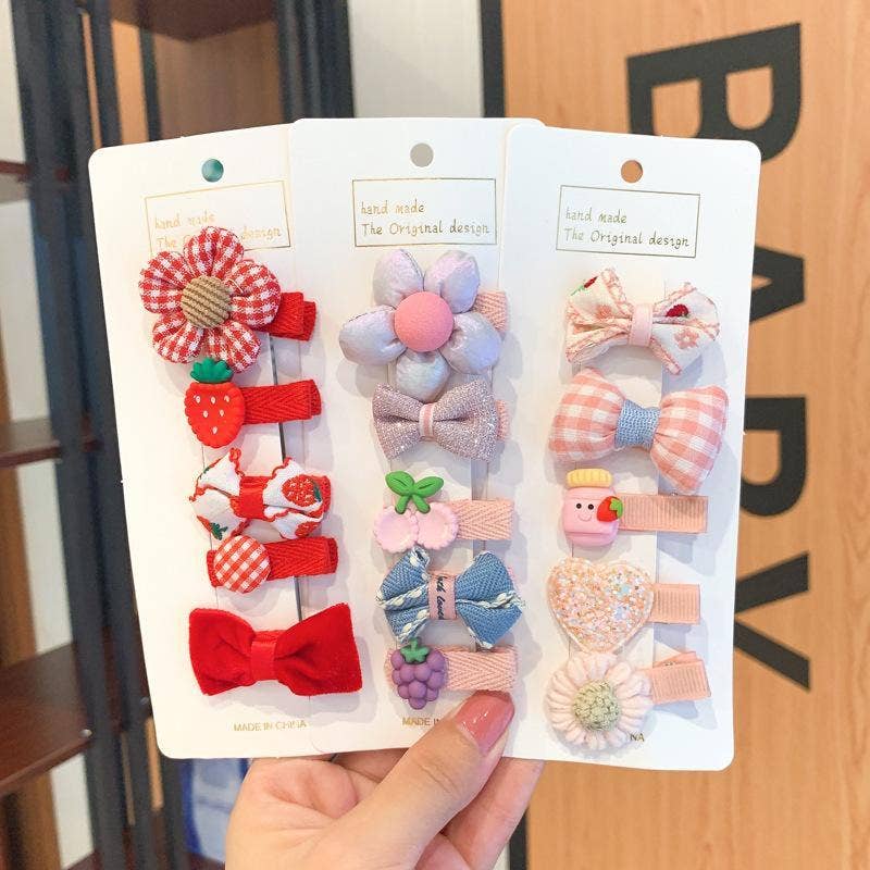 KiddieKickz - Vente Ensemble d'accessoires pour cheveux – enfant - Set de barrettes pour enfants en tissu11