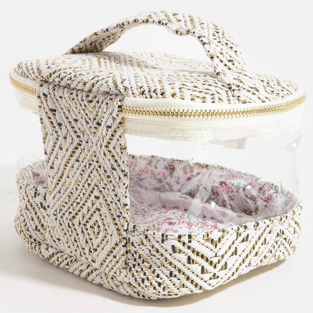 BUSINESS WEEK Trousse de maquillage transparente avec poignée supérieure en vente sur Faire2