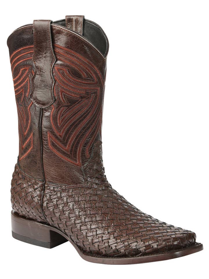 El General Men's Leather Rodeo Boots Petatillo Brown for wholesale by Conejo Western Wear