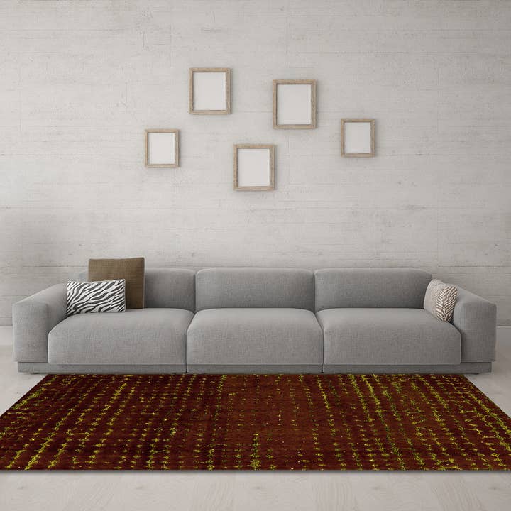 Alfombras modernas amarillas abstractas lavables a máquina para venta al por mayor de Ahgly