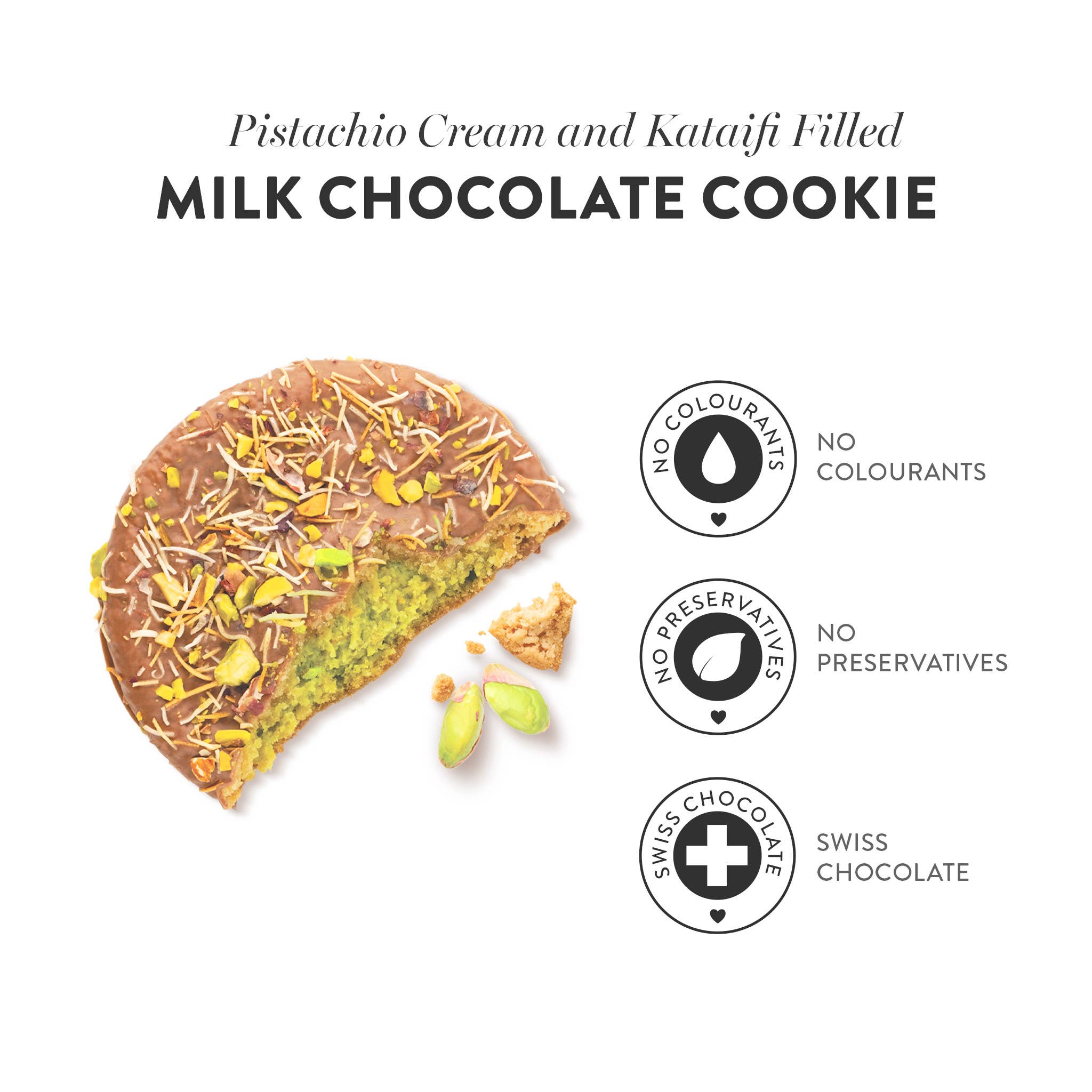 Patislove - Wholesale Cookie - Milk Chocolate Cookie with Pistachio and Kadayif Filling2