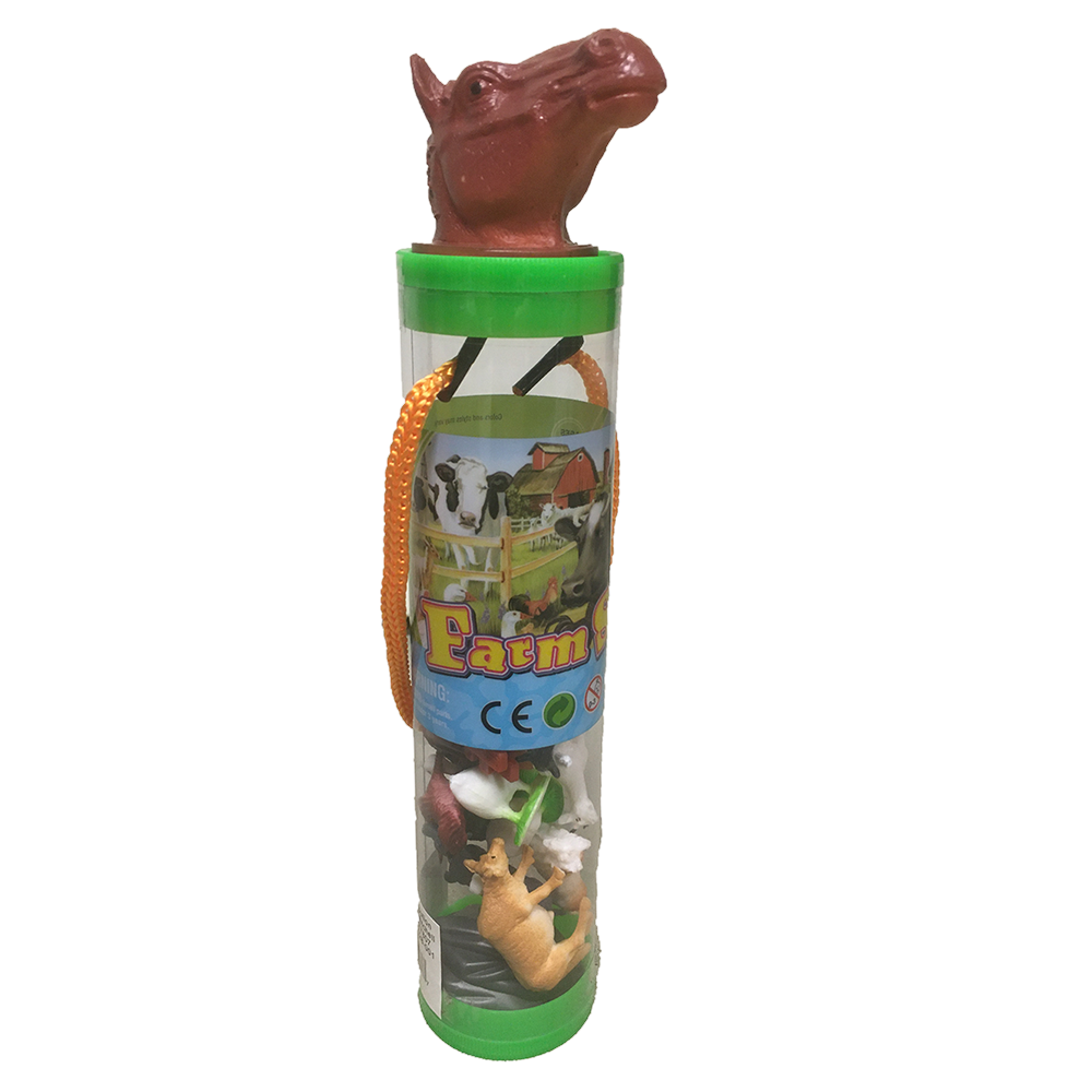 Texas Toy Distribution - Wholesale Figurine Toy - Kids - Farm Animals 2" Figurines Tube, Display Set of 12 Tubes2