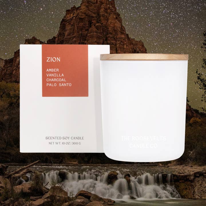 The Roosevelts Candle Co - Wholesale Jar/Filled Candle - Zion National Park 10 oz Candle1