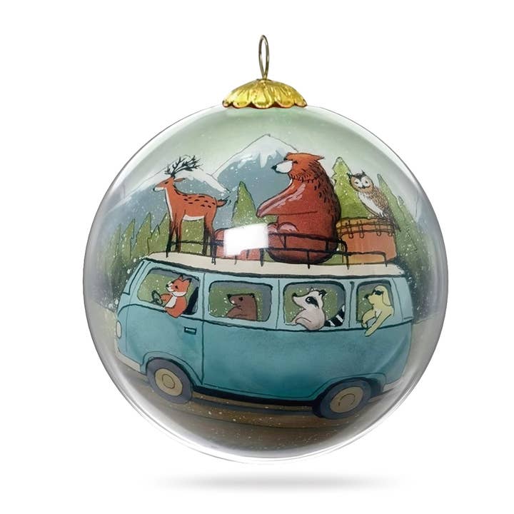 Colisco Camping Animals Hand Painted Glass Ornament for wholesale by Colisco Wholesale