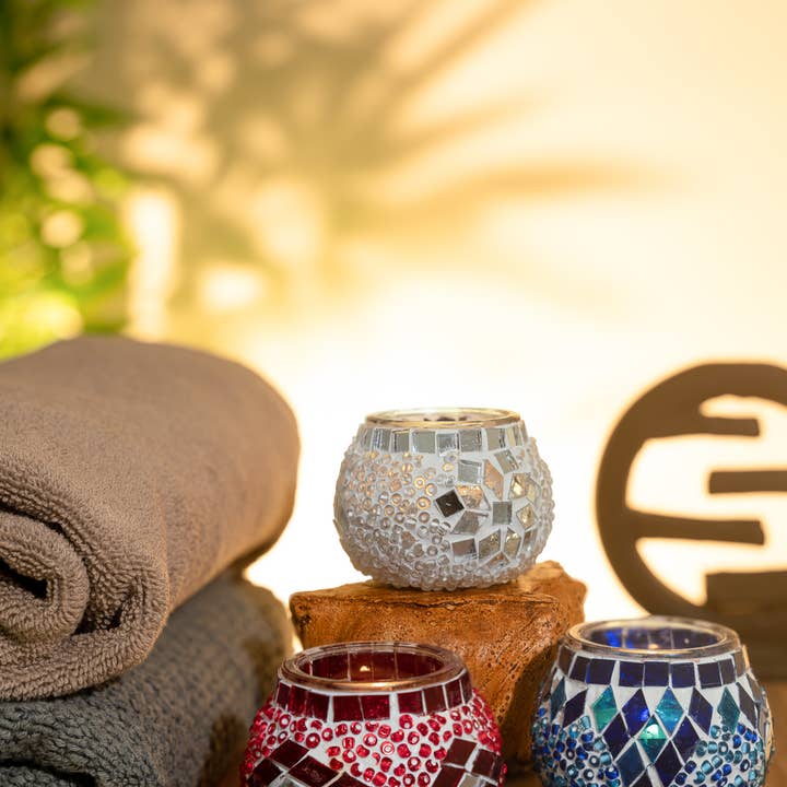 KAFTHAN - Wholesale Candle Holder - Tea Light Mosaic Candle Holders | Christmas Holiday Decor13