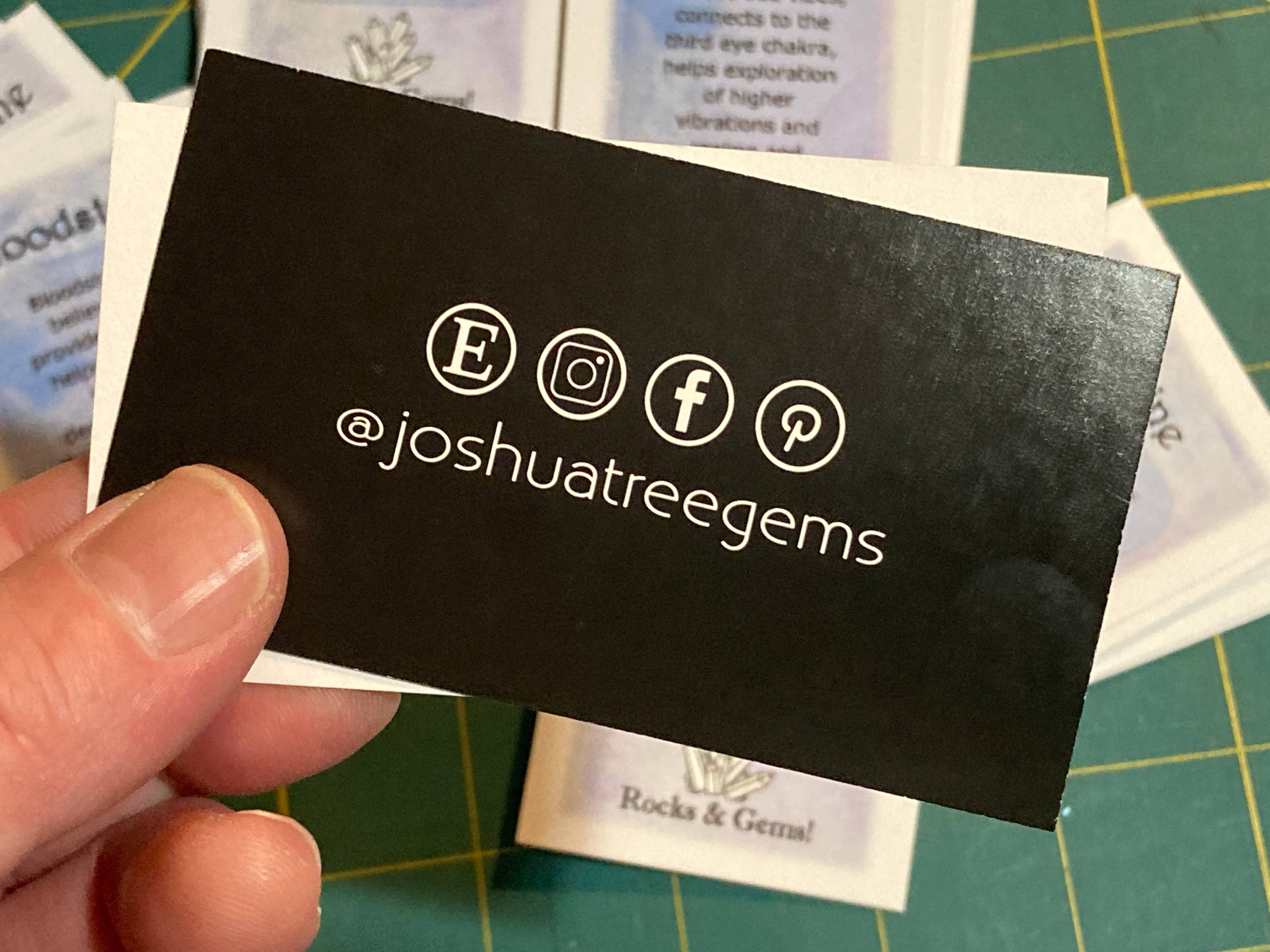 Joshua Tree Gems - Vente Pierre et cristal de spiritualité - 10 cartes des propriétés des pierres, significations spirituelles, personnalisables3