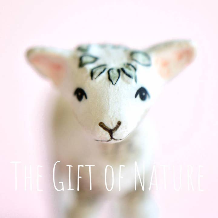 Spring Lamb Necklace for wholesale by Camp Hollow Porcelain Animal Treasures