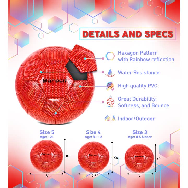Cota Global - Wholesale Sports ball - Soccer Ball - Red Modern Pattern - Size 41