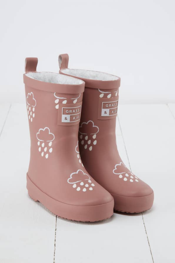 Grass & Air - Wholesale Rain Boots – Child - Rose Colour-Changing Kids Winter Wellies
