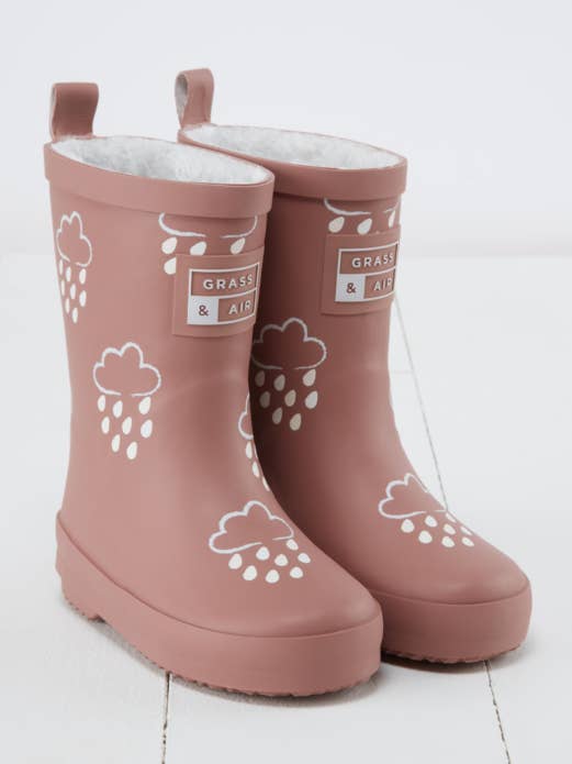 Grass & Air - Wholesale Rain Boots – Child - Rose Colour-Changing Kids Winter Wellies0