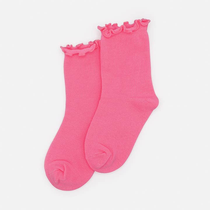 Mini pale pink ankle socks with wavy border - SO253M002PK pour la vente par Bizou