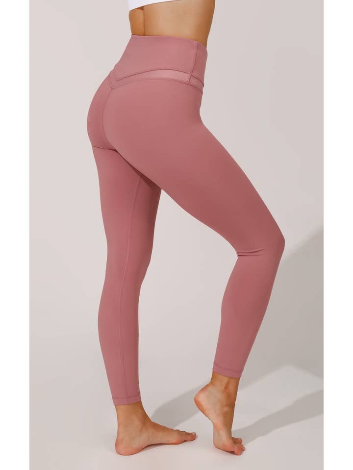 90 Degree by Reflex & Yogalicious - Wholesale Athletic/Lounge Leggings - Women's - "Bootyful" brand Interlink V-Back Cire High Rise 7/8 Ankle L10