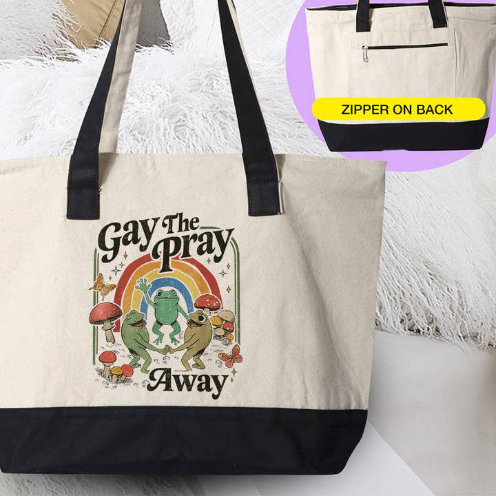 Bolso de Mano Retro Divertido Cottagecore Orgullo - Gay The Pray Away para venta al por mayor de House Of Rodan