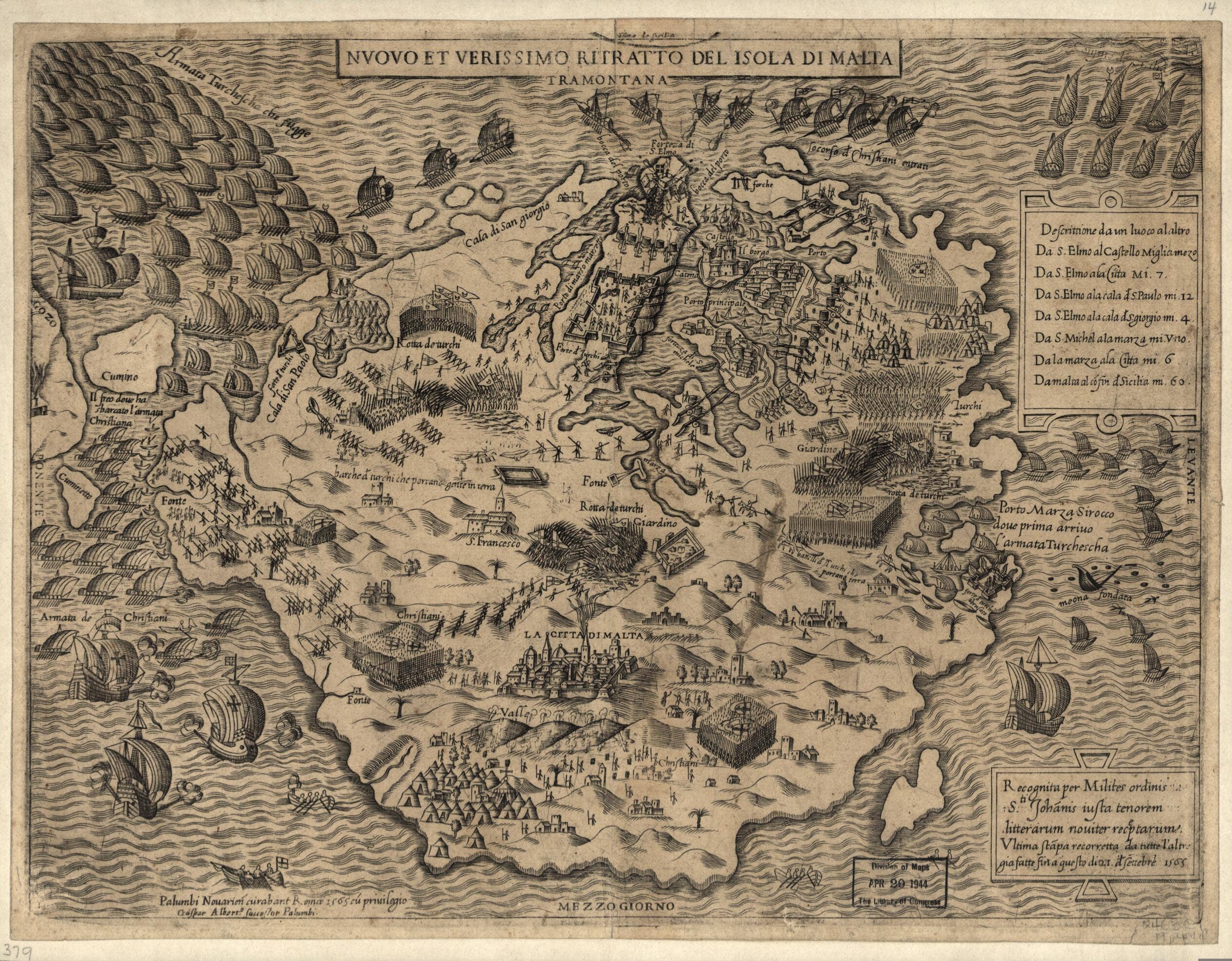 Relic Map Co. - Vendita all'ingrosso Mappe - Malta, 1565 da Geografia Tavole Moderne Di Geografia. 15750