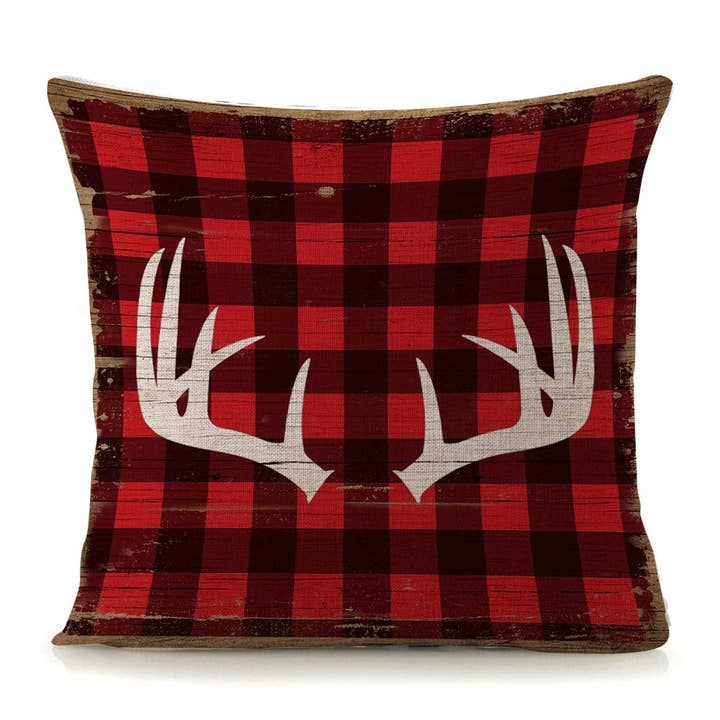 Cuscino Antler con tartan - 45,7 x 45,7 cm per la vendita all'ingrosso da parte di inVintage