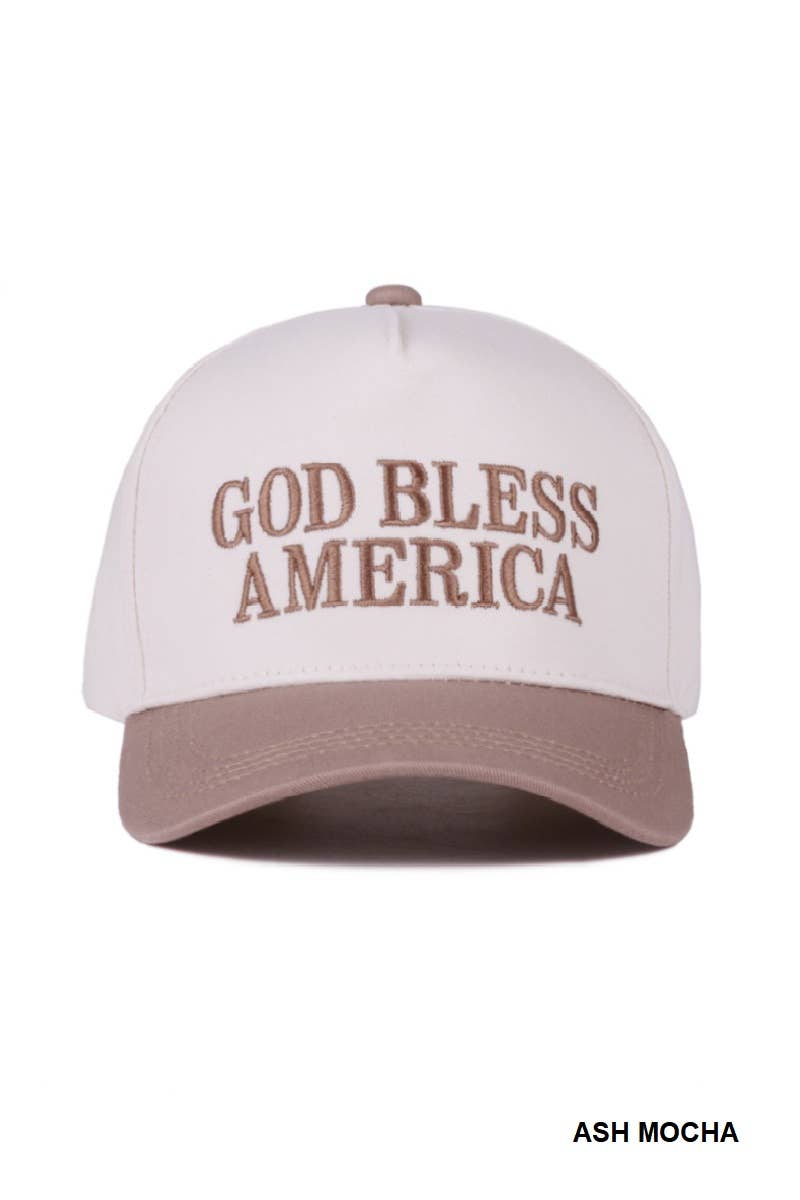 42POPS - Wholesale Baseball Cap - Women's - , 0827 God bless America two-tone canvas cotton cap SI-283893