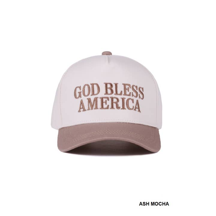 42POPS - Wholesale Baseball Cap - Women's - , 0827 God bless America two-tone canvas cotton cap SI-283893