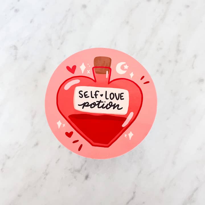 Self Love Potion Vattentät klistermärke för wholesale av The Anxious Peach