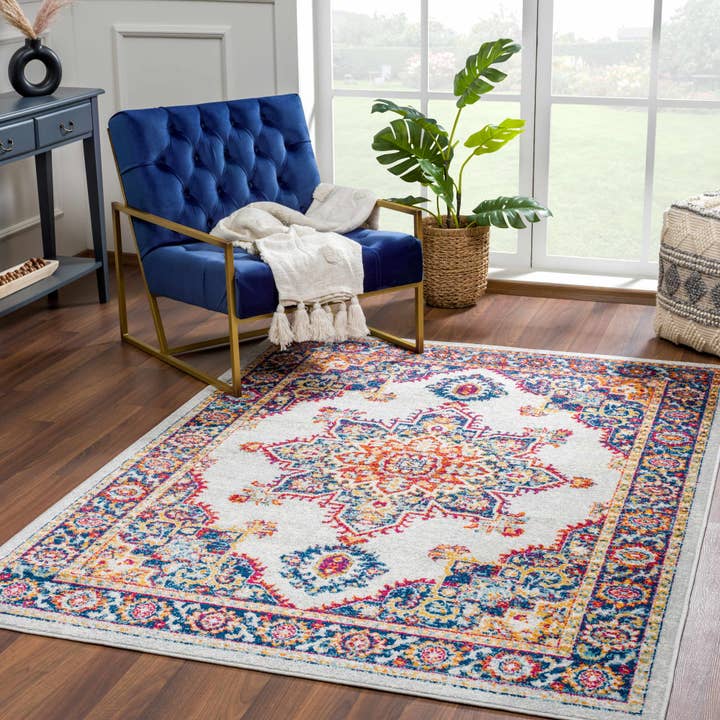 Istanbul Medallion Orange Area Carpet - Clearance for wholesale by Hauteloom