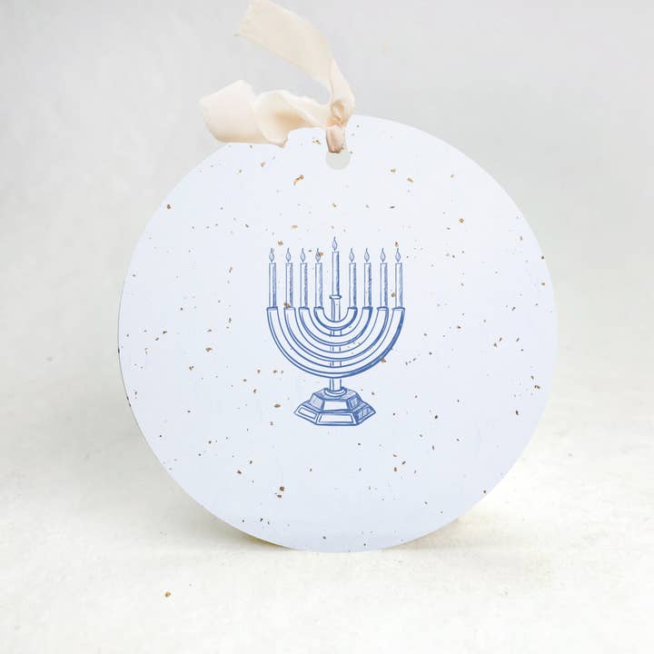 Planterbara fröpresentetiketter/prydnadsset 3: Hanukkah Menorah för wholesale av Paper Baristas
