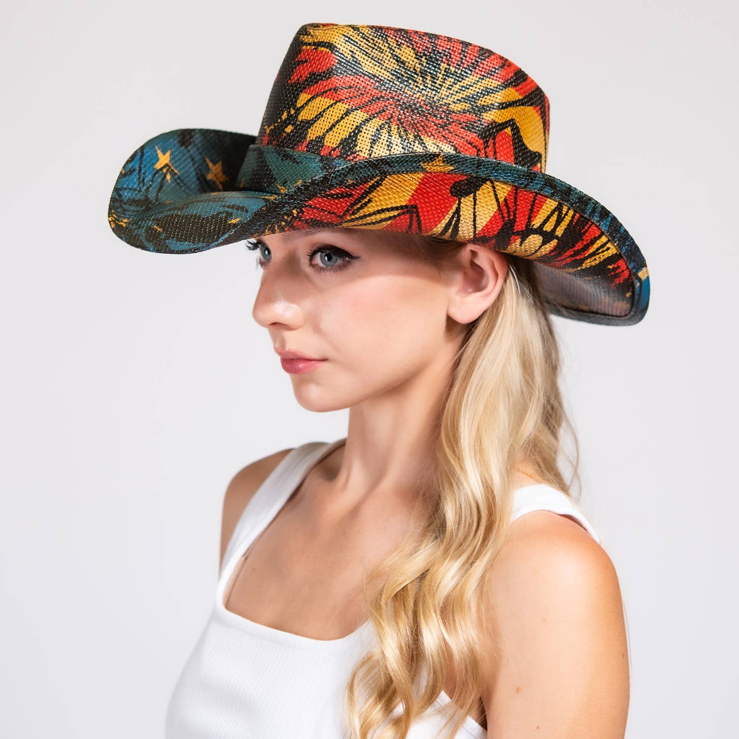 SP Sophia Collection - Wholesale Cowboy Hat - Women's - Patriotic U.S Flag Stars and Stripes Cowboy Hat 0