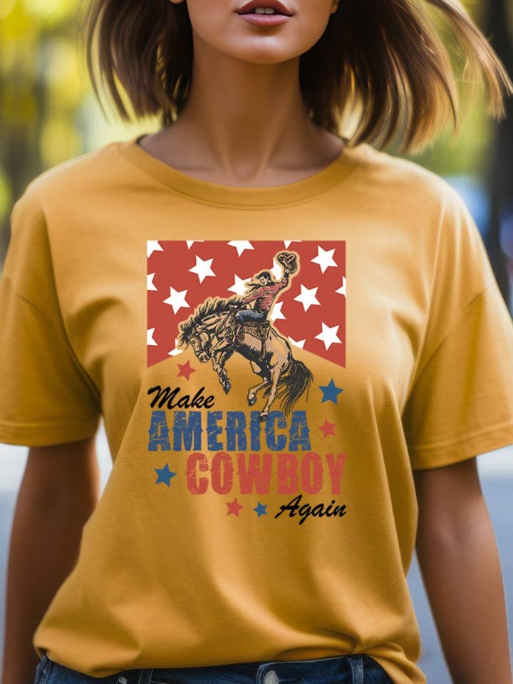 T-shirt graphique "Rendre l'Amérique cowboy à nouveau". pour la vente par DG WORLD