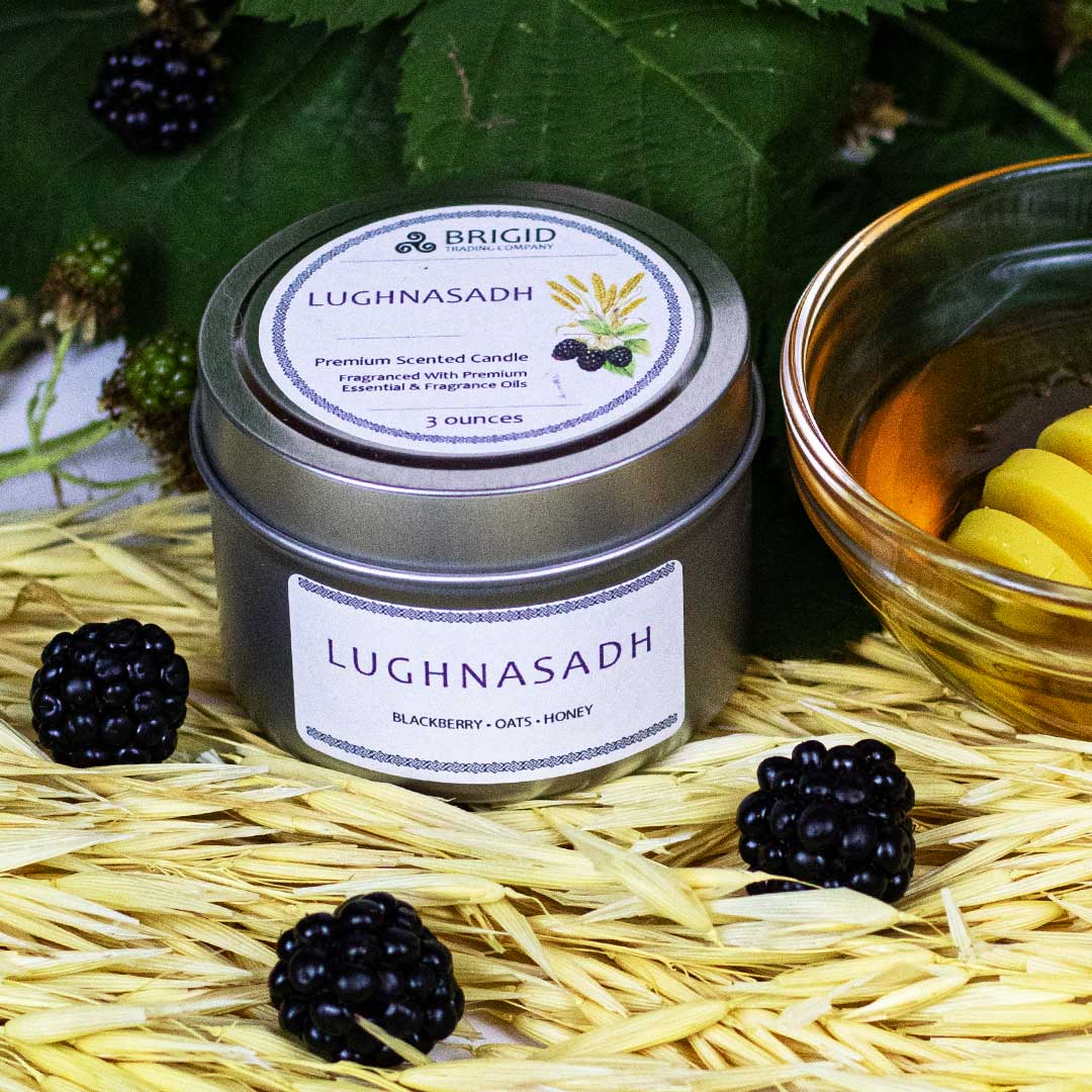 Brigid Trading Company - Wholesale Jar/Filled Candle - Lughnasadh Soy Wax Candle - Blackberries, Oats, and Honey3