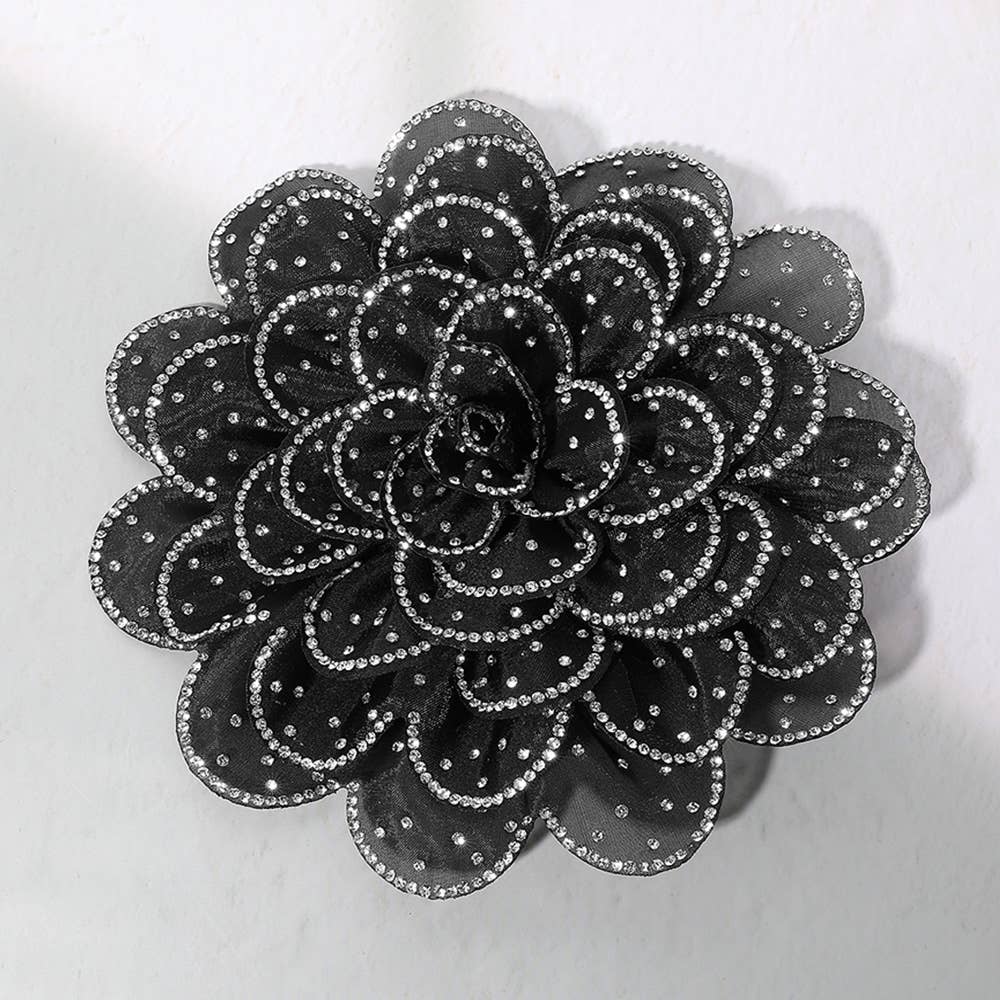 Sensibling Corp. - Venta al por mayor Broches - Broche / Pinza para el Pelo con Flor de Tela Adornada con Brillantes7