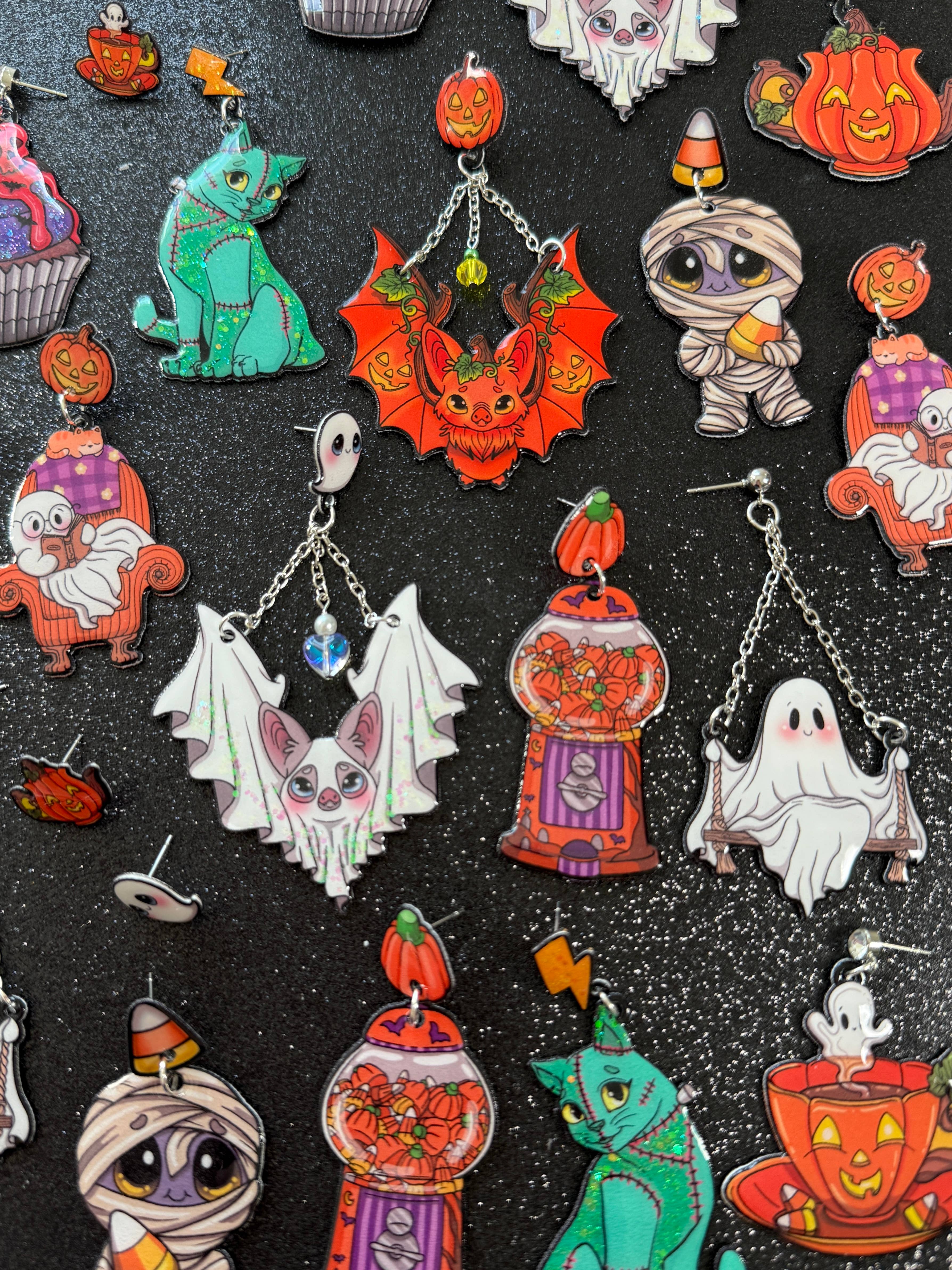 Sea Pixie Designs - Wholesale Dangle Earrings - Ghost Reading Books Halloween Dangle Earrings, Spooky & Cute7