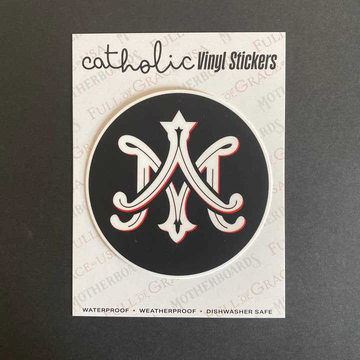 The Retro - a Full of Grace USA Company – Adesivo por atacado – Autocolante Grande Marian Auspice 4" - NOVO1