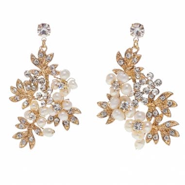 Perlenohrringe mit Kristallverzierung für den Großhandel von Flormoda