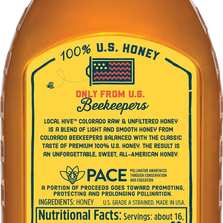 Local Hive Honey - Wholesale Honey - Local Hive, Raw & Unfiltered, Colorado Honey Blend, 12 oz