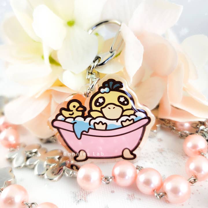 Bonnies Lab - Wholesale Keychain - Kids - Scrub-a-Psyduck Epoxy Acrylic Keychain Charm