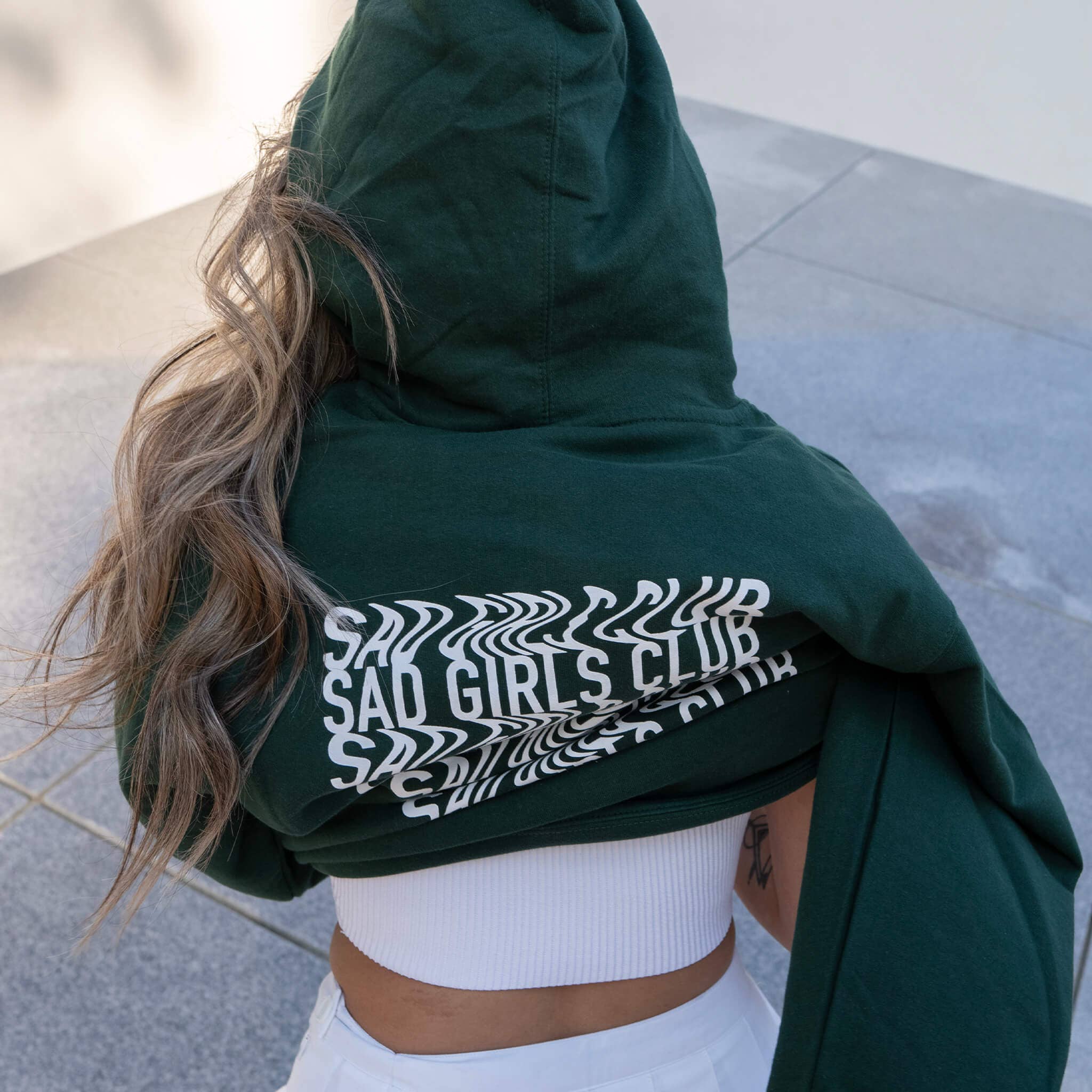 Sad Sad Club - Wholesale Hoodie - Women's - Sad Girls Classic Midweight Hoodie | Forest Green1